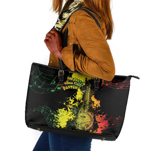 Afro Music Pride Leather Tote Bag From Our Roots The World Finds Rhythm - African Pride