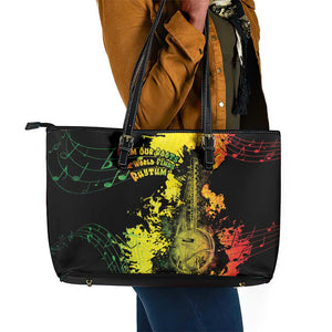 Afro Music Pride Leather Tote Bag From Our Roots The World Finds Rhythm - African Pride