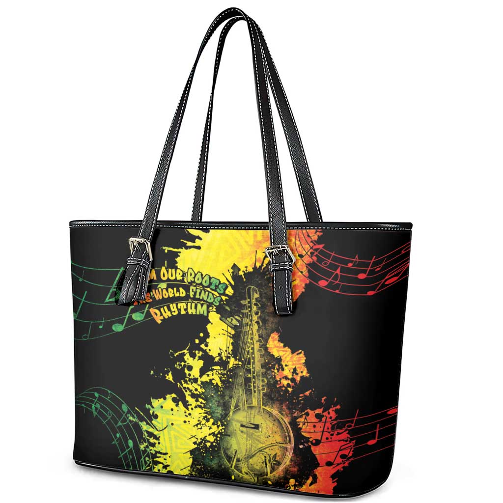 Afro Music Pride Leather Tote Bag From Our Roots The World Finds Rhythm - African Pride