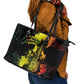 Afro Music Pride Leather Tote Bag From Our Roots The World Finds Rhythm - African Pride