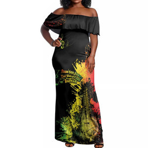 Afro Music Pride Off Shoulder Maxi Dress From Our Roots The World Finds Rhythm - African Pride