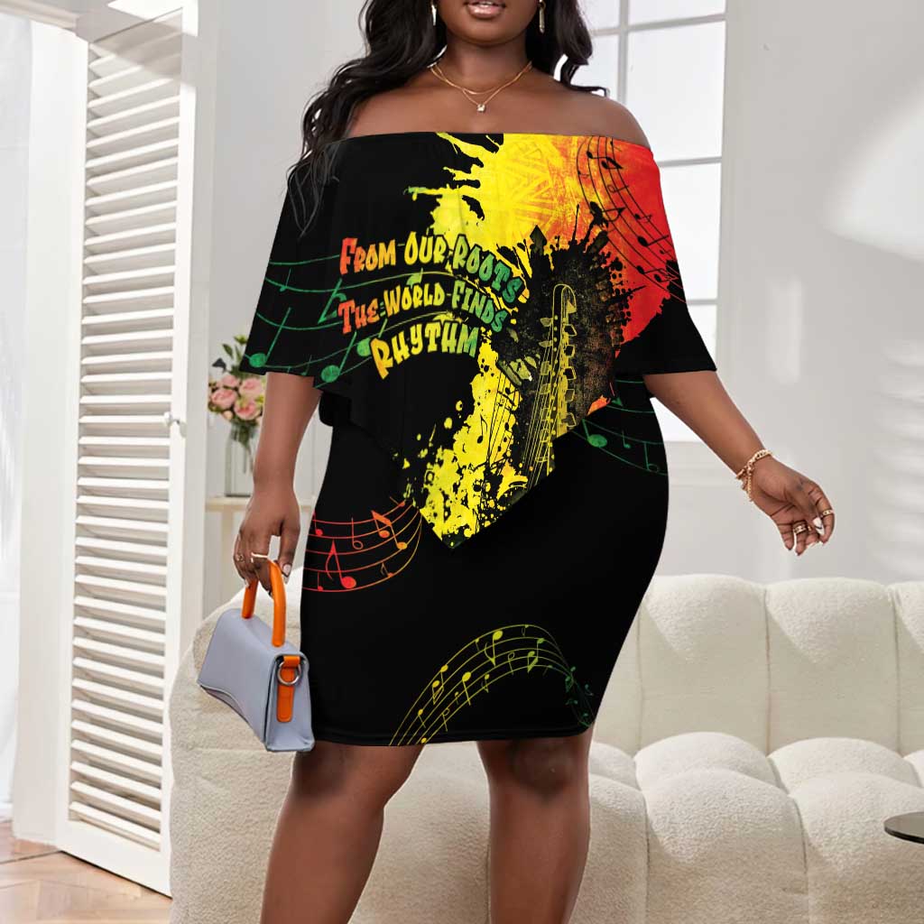 Afro Music Pride Off Shoulder Short Dress From Our Roots The World Finds Rhythm - African Pride