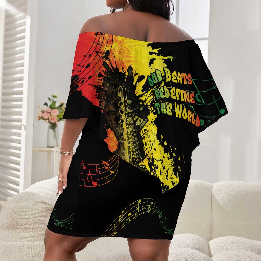Afro Music Pride Off Shoulder Short Dress From Our Roots The World Finds Rhythm - African Pride
