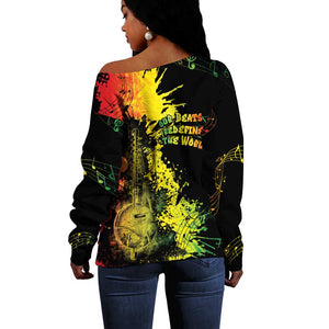 Afro Music Pride Off Shoulder Sweater From Our Roots The World Finds Rhythm - African Pride