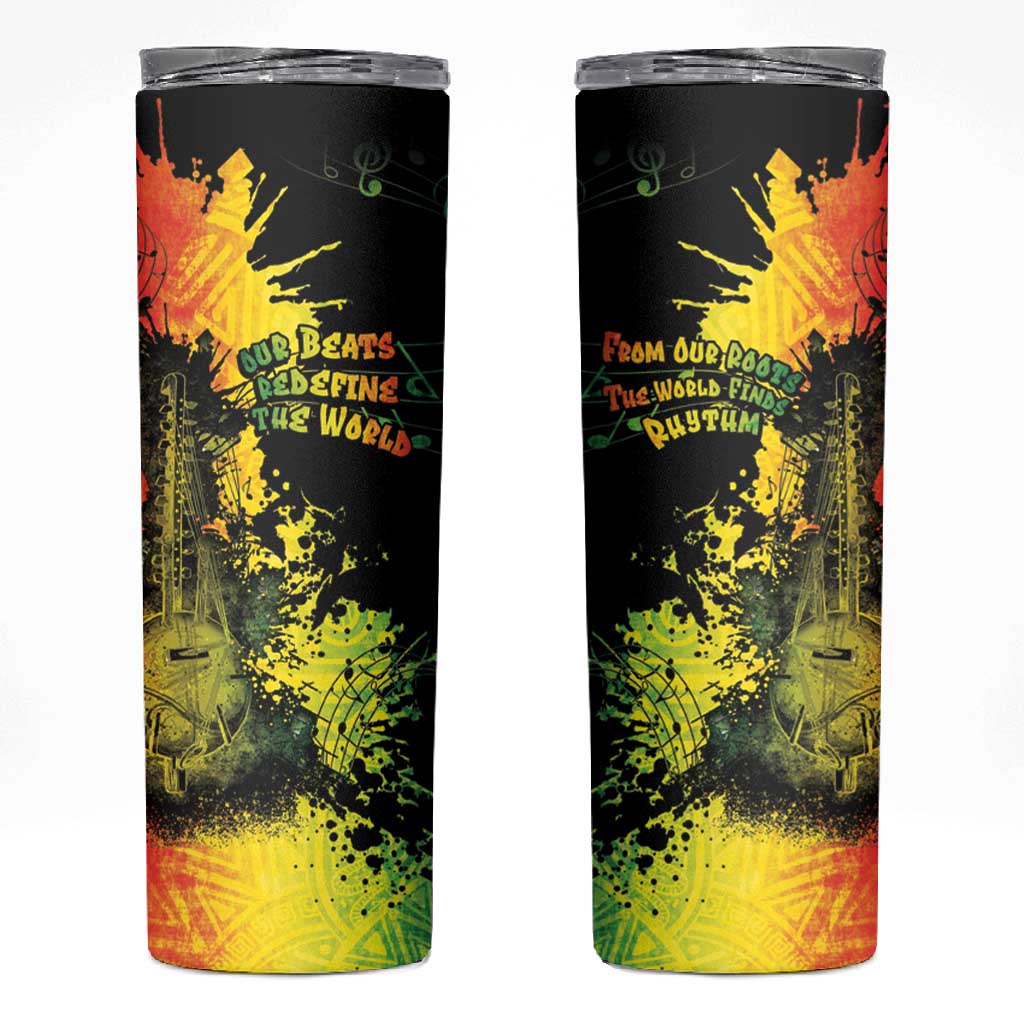 Afro Music Pride Skinny Tumbler From Our Roots The World Finds Rhythm - African Pride