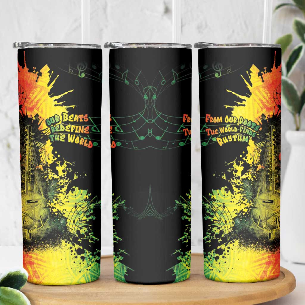 Afro Music Pride Skinny Tumbler From Our Roots The World Finds Rhythm - African Pride
