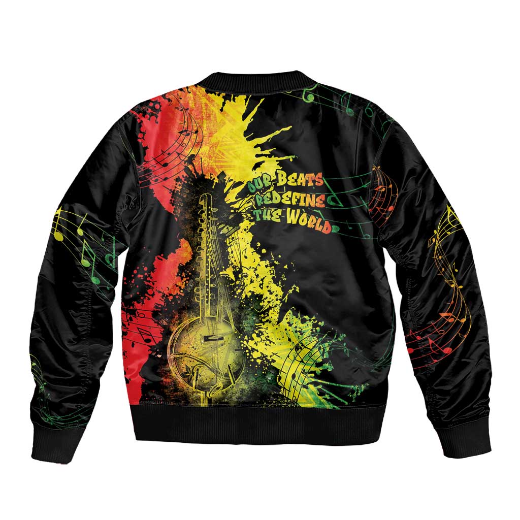 Afro Music Pride Sleeve Zip Bomber Jacket From Our Roots The World Finds Rhythm - African Pride