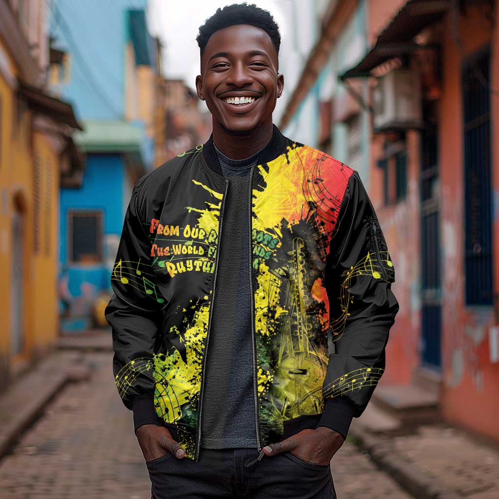 Afro Music Pride Sleeve Zip Bomber Jacket From Our Roots The World Finds Rhythm - African Pride