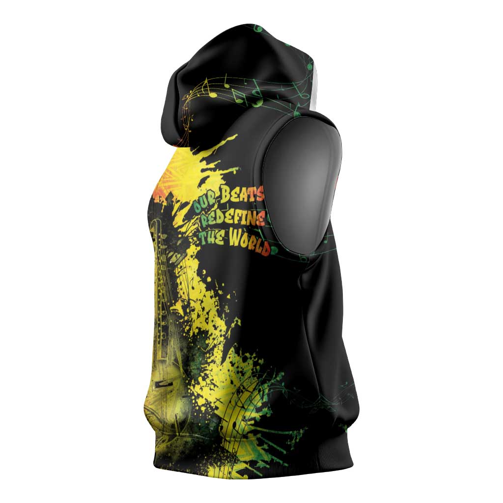 Afro Music Pride Sleeveless Hoodie From Our Roots The World Finds Rhythm - African Pride