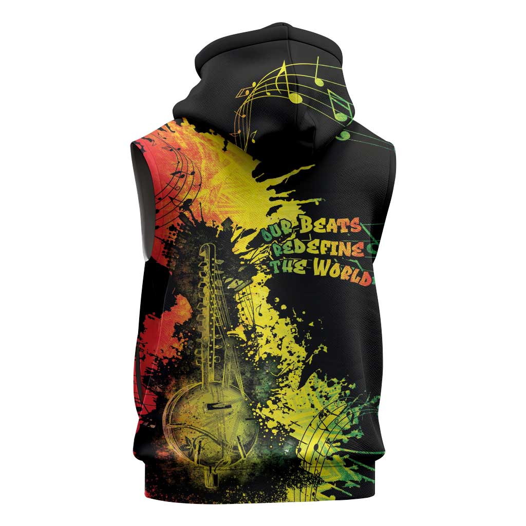 Afro Music Pride Sleeveless Zip Hoodie From Our Roots The World Finds Rhythm - African Pride