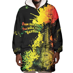 Afro Music Pride Wearable Blanket Hoodie From Our Roots The World Finds Rhythm - African Pride