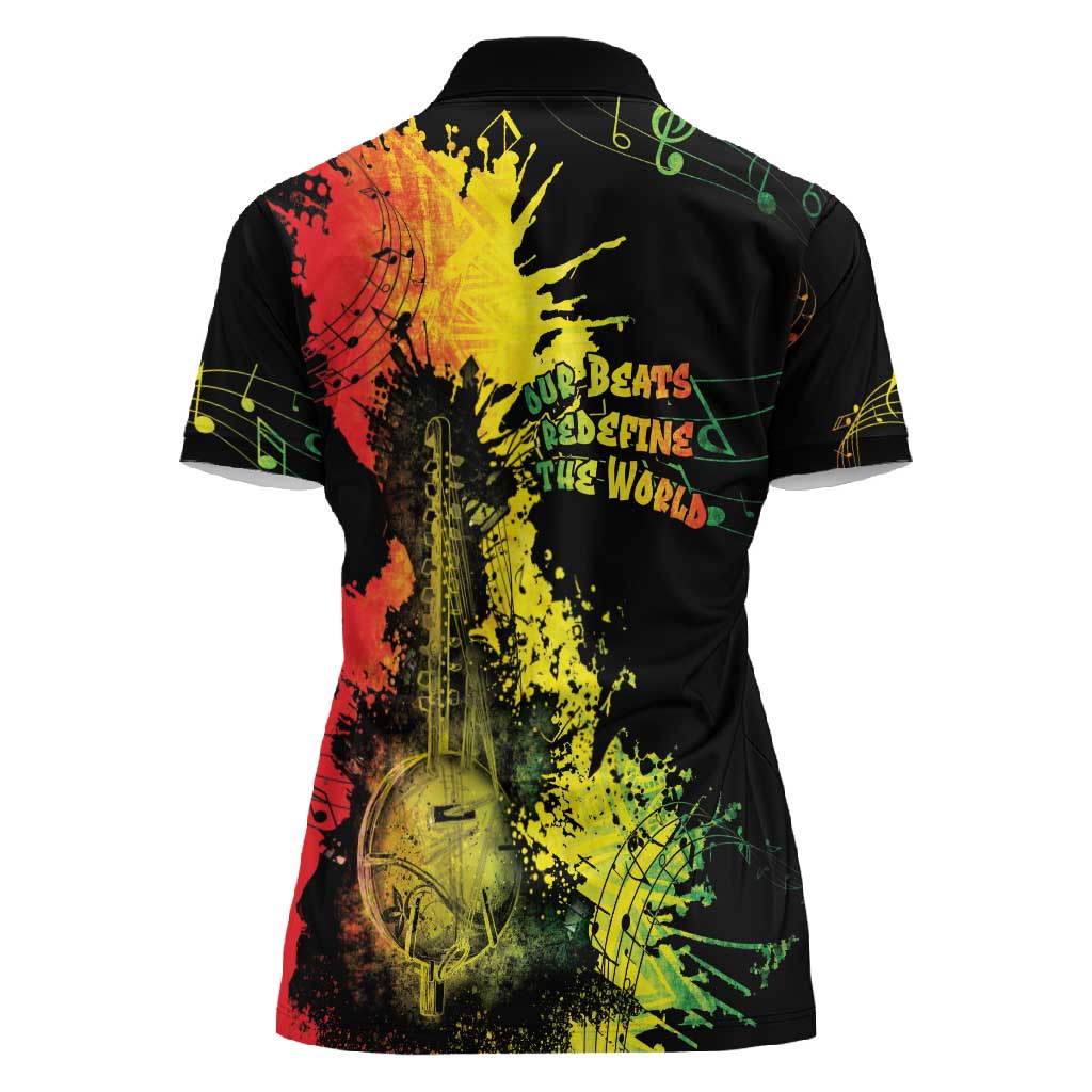 Afro Music Pride Women Polo Shirt From Our Roots The World Finds Rhythm - African Pride
