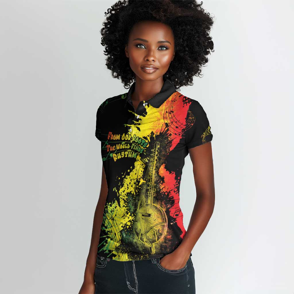 Afro Music Pride Women Polo Shirt From Our Roots The World Finds Rhythm - African Pride