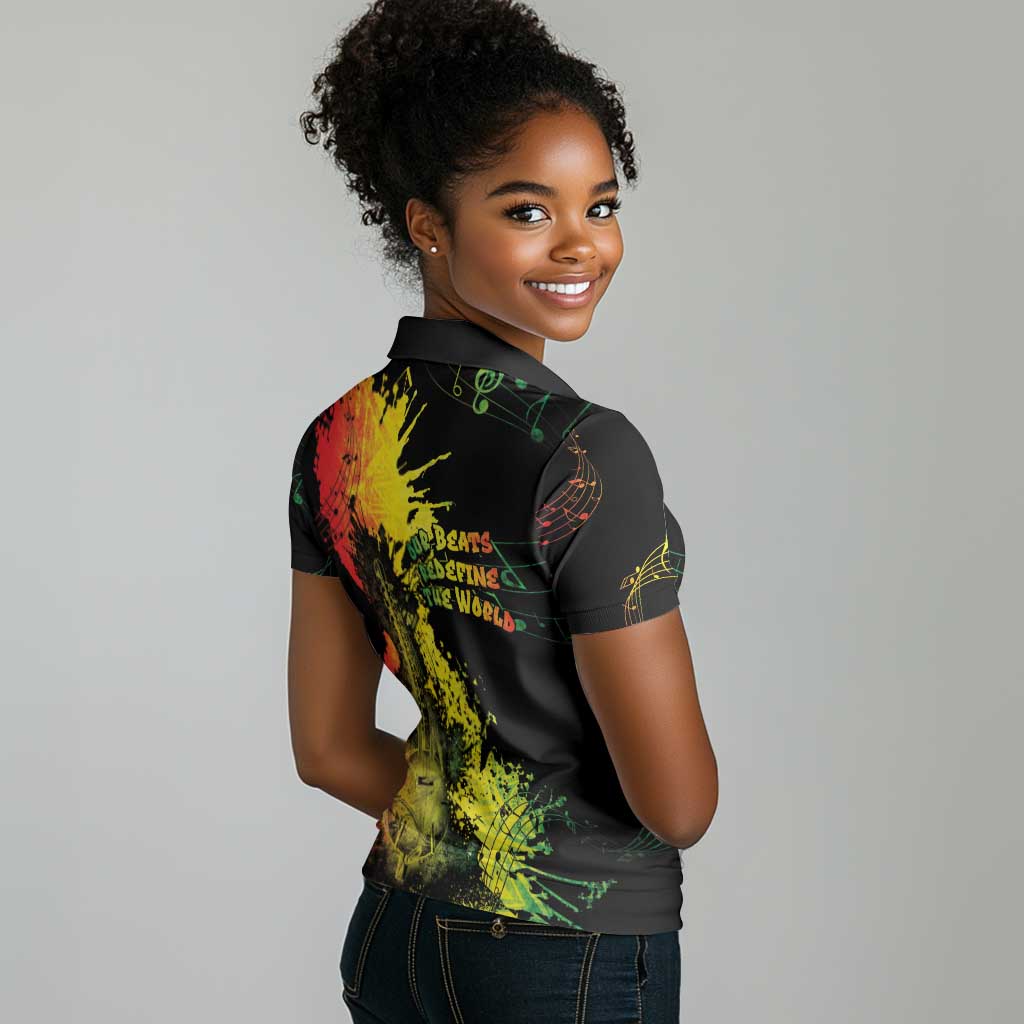 Afro Music Pride Women Polo Shirt From Our Roots The World Finds Rhythm - African Pride