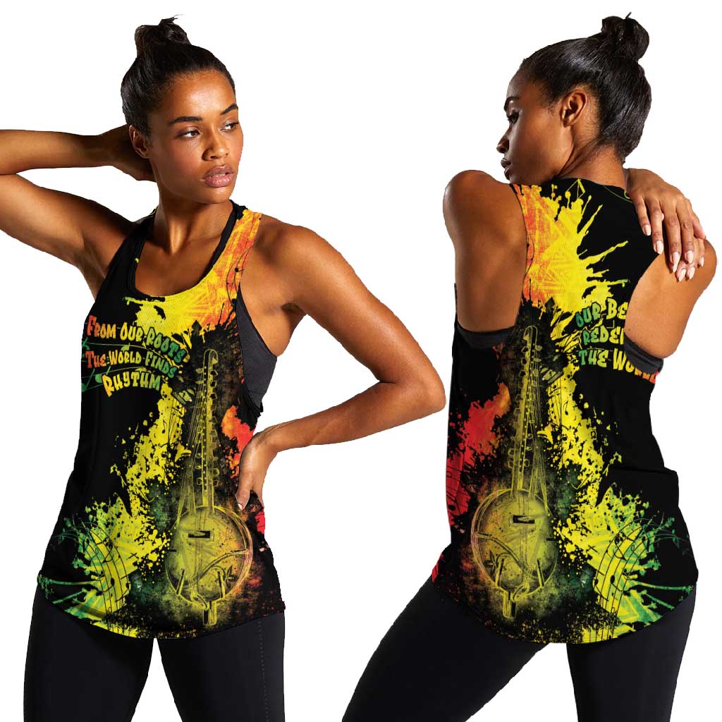 Afro Music Pride Women Racerback Tank From Our Roots The World Finds Rhythm - African Pride