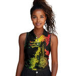 Afro Music Pride Women Sleeveless Polo Shirt From Our Roots The World Finds Rhythm - African Pride