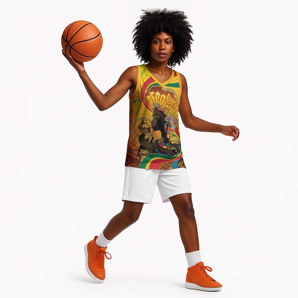 Afro Latina Queen Basketball Jersey The Beauty Of Black Women - African Pride
