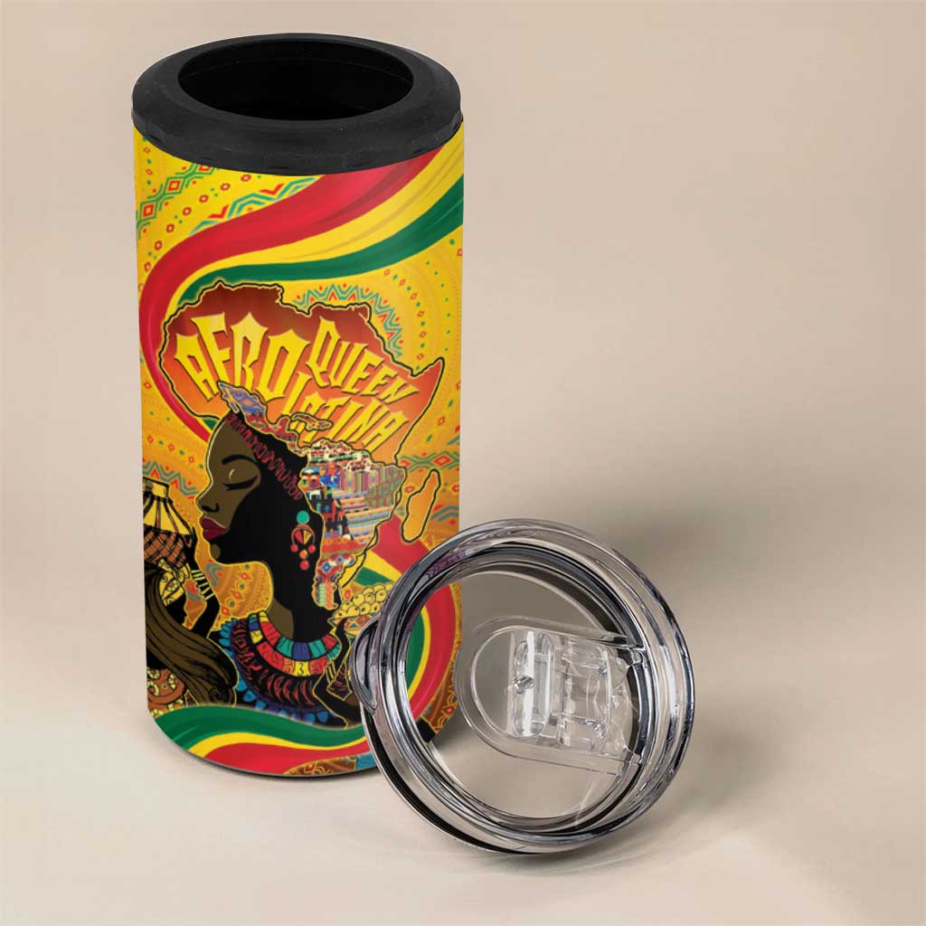 Afro Latina Queen 4 in 1 Can Cooler Tumbler The Beauty Of Black Women - African Pride