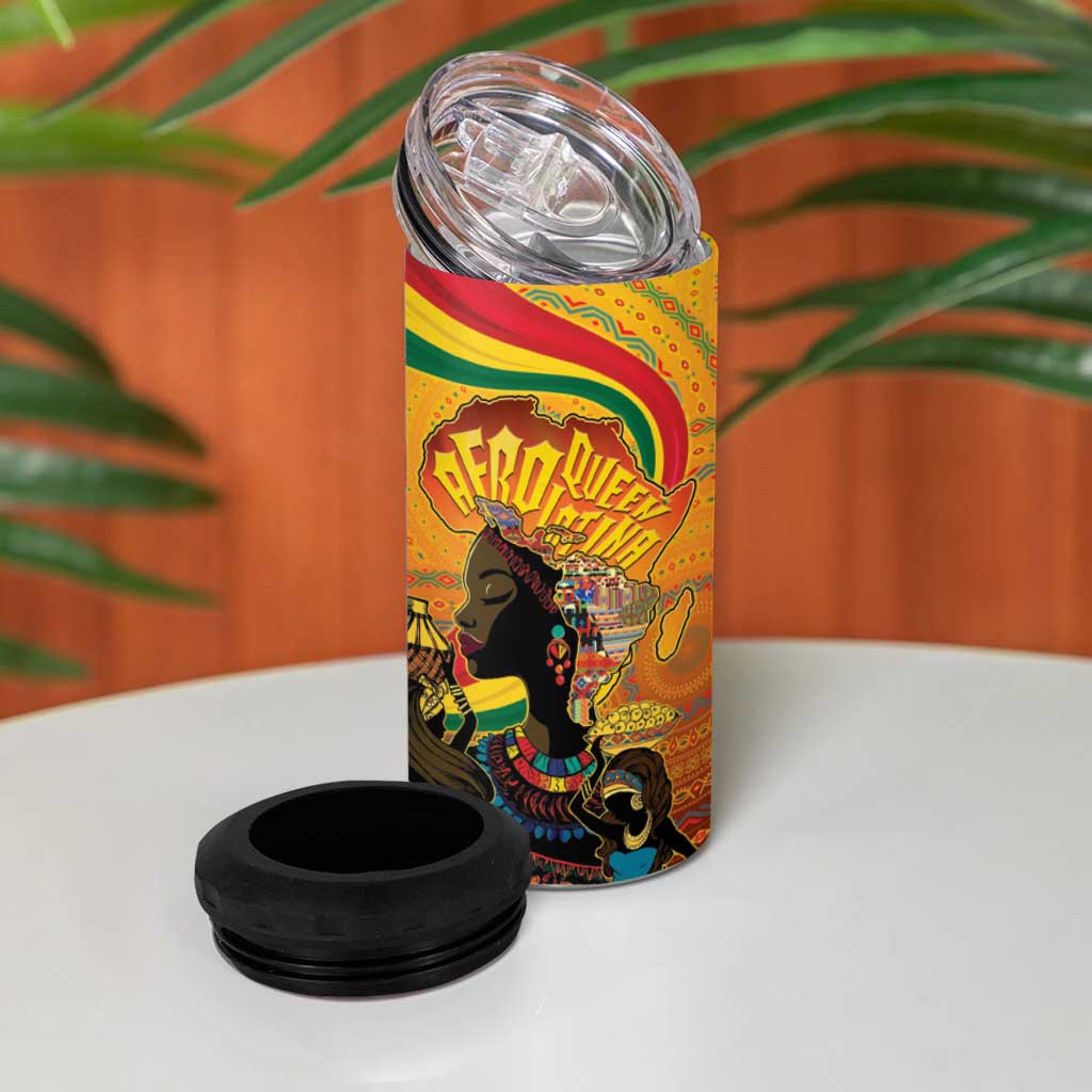 Afro Latina Queen 4 in 1 Can Cooler Tumbler The Beauty Of Black Women - African Pride