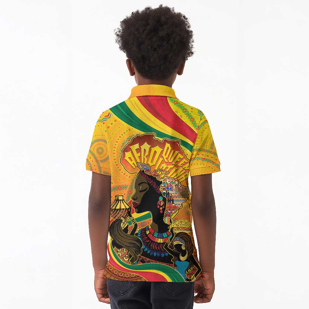 Afro Latina Queen Kid Polo Shirt The Beauty Of Black Women - African Pride
