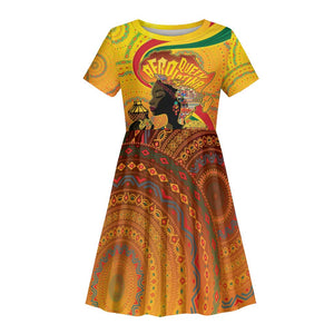 Afro Latina Queen Kid Short Sleeve Dress The Beauty Of Black Women - African Pride