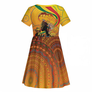 Afro Latina Queen Kid Short Sleeve Dress The Beauty Of Black Women - African Pride