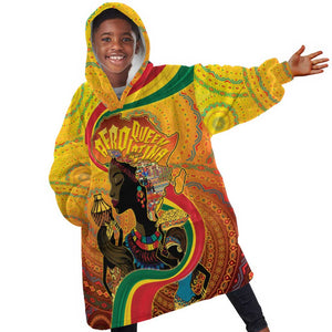 Afro Latina Queen Kid Wearable Blanket Hoodie The Beauty Of Black Women - African Pride