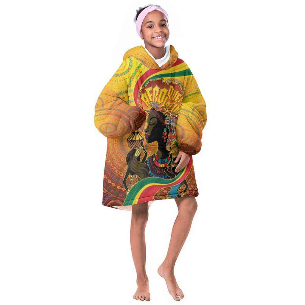Afro Latina Queen Kid Wearable Blanket Hoodie The Beauty Of Black Women - African Pride