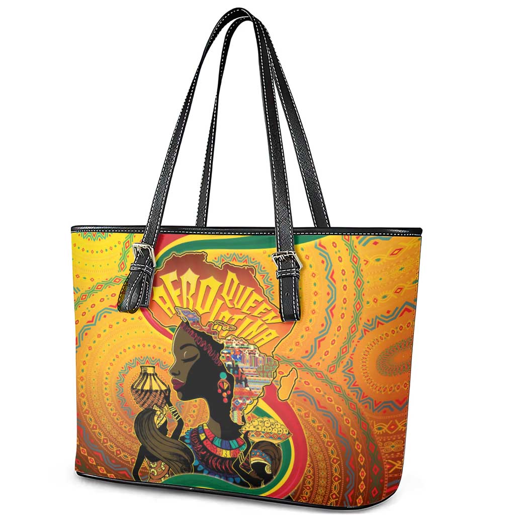 Afro Latina Queen Leather Tote Bag The Beauty Of Black Women - African Pride