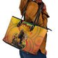 Afro Latina Queen Leather Tote Bag The Beauty Of Black Women - African Pride