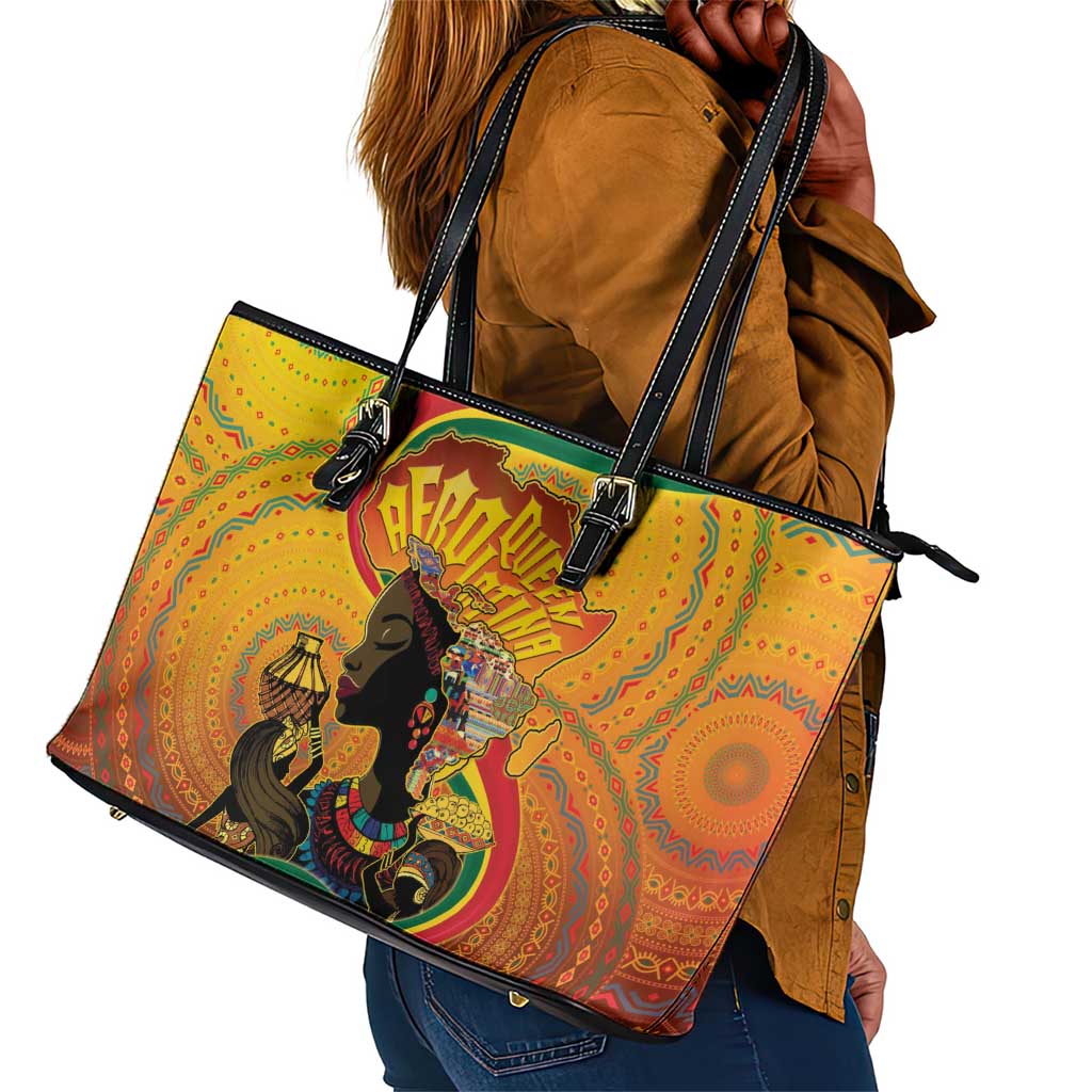 Afro Latina Queen Leather Tote Bag The Beauty Of Black Women - African Pride