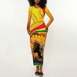 Afro Latina Queen Long Sleeve Bodycon Dress The Beauty Of Black Women - African Pride