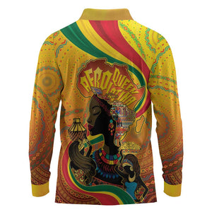 Afro Latina Queen Long Sleeve Polo Shirt The Beauty Of Black Women - African Pride