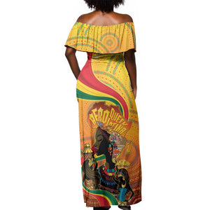 Afro Latina Queen Off Shoulder Maxi Dress The Beauty Of Black Women - African Pride