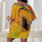 Afro Latina Queen Off Shoulder Short Dress The Beauty Of Black Women - African Pride
