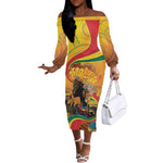 Afro Latina Queen Off The Shoulder Long Sleeve Dress The Beauty Of Black Women - African Pride