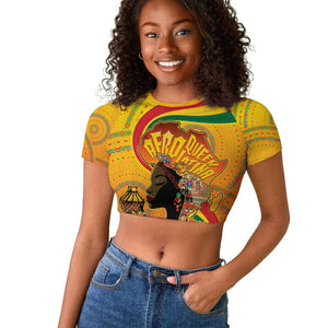Afro Latina Queen Raglan Cropped T shirt The Beauty Of Black Women - African Pride
