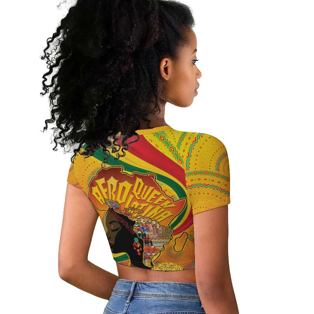Afro Latina Queen Raglan Cropped T shirt The Beauty Of Black Women - African Pride