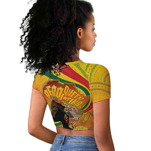 Afro Latina Queen Raglan Cropped T shirt The Beauty Of Black Women - African Pride