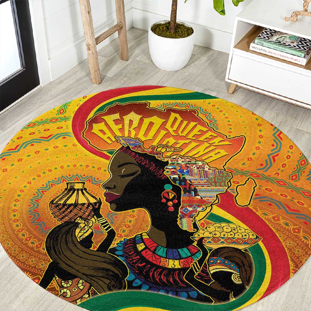 Afro Latina Queen Round Carpet The Beauty Of Black Women - African Pride