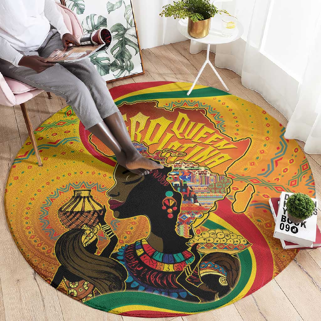 Afro Latina Queen Round Carpet The Beauty Of Black Women - African Pride