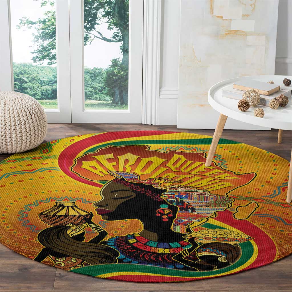 Afro Latina Queen Round Carpet The Beauty Of Black Women - African Pride