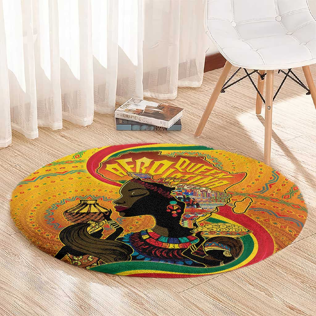 Afro Latina Queen Round Carpet The Beauty Of Black Women - African Pride