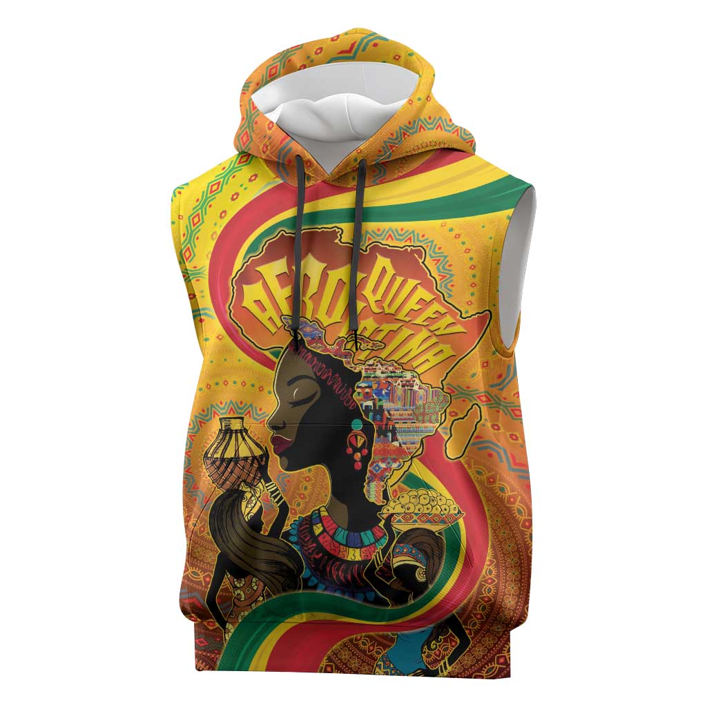 Afro Latina Queen Sleeveless Hoodie The Beauty Of Black Women - African Pride