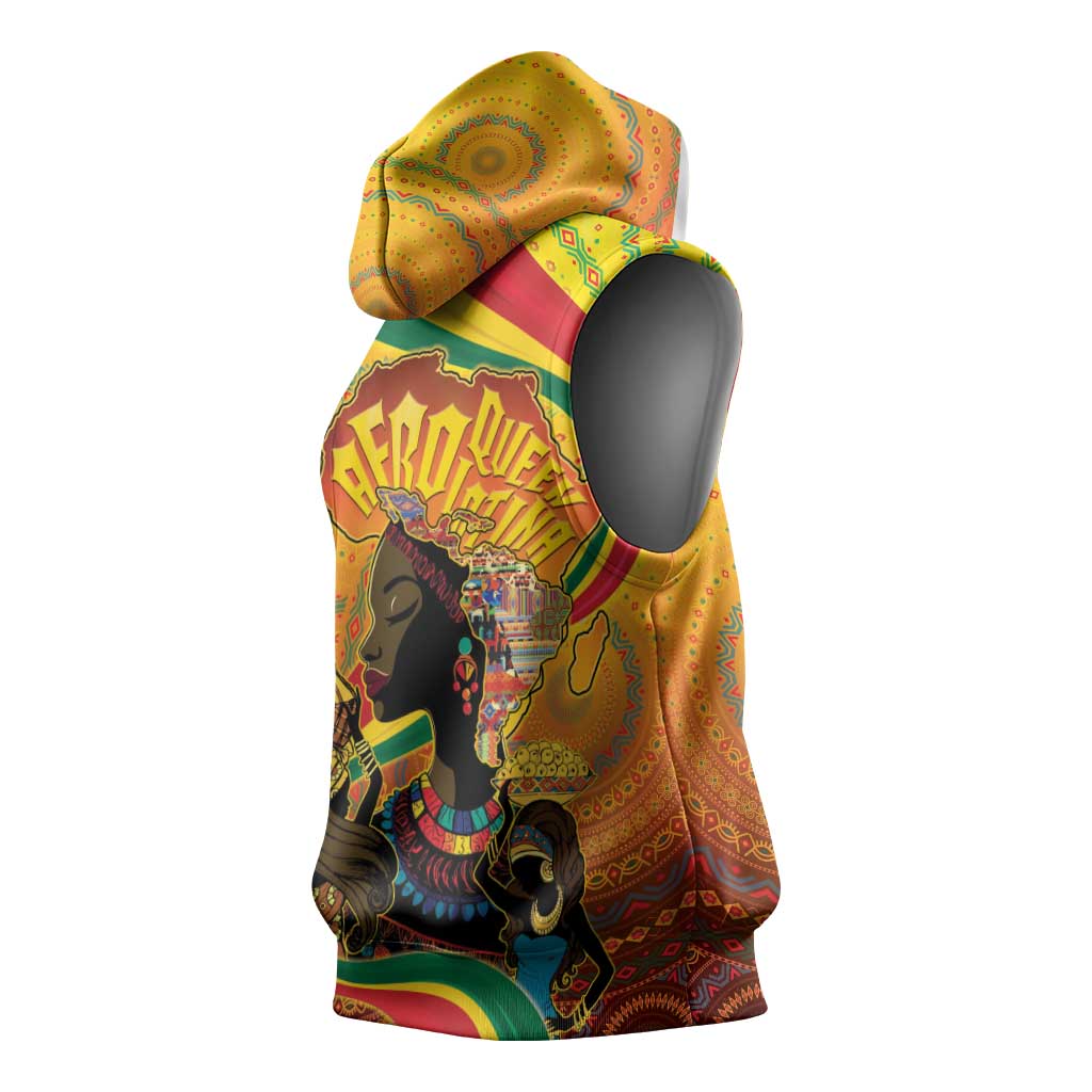 Afro Latina Queen Sleeveless Hoodie The Beauty Of Black Women - African Pride