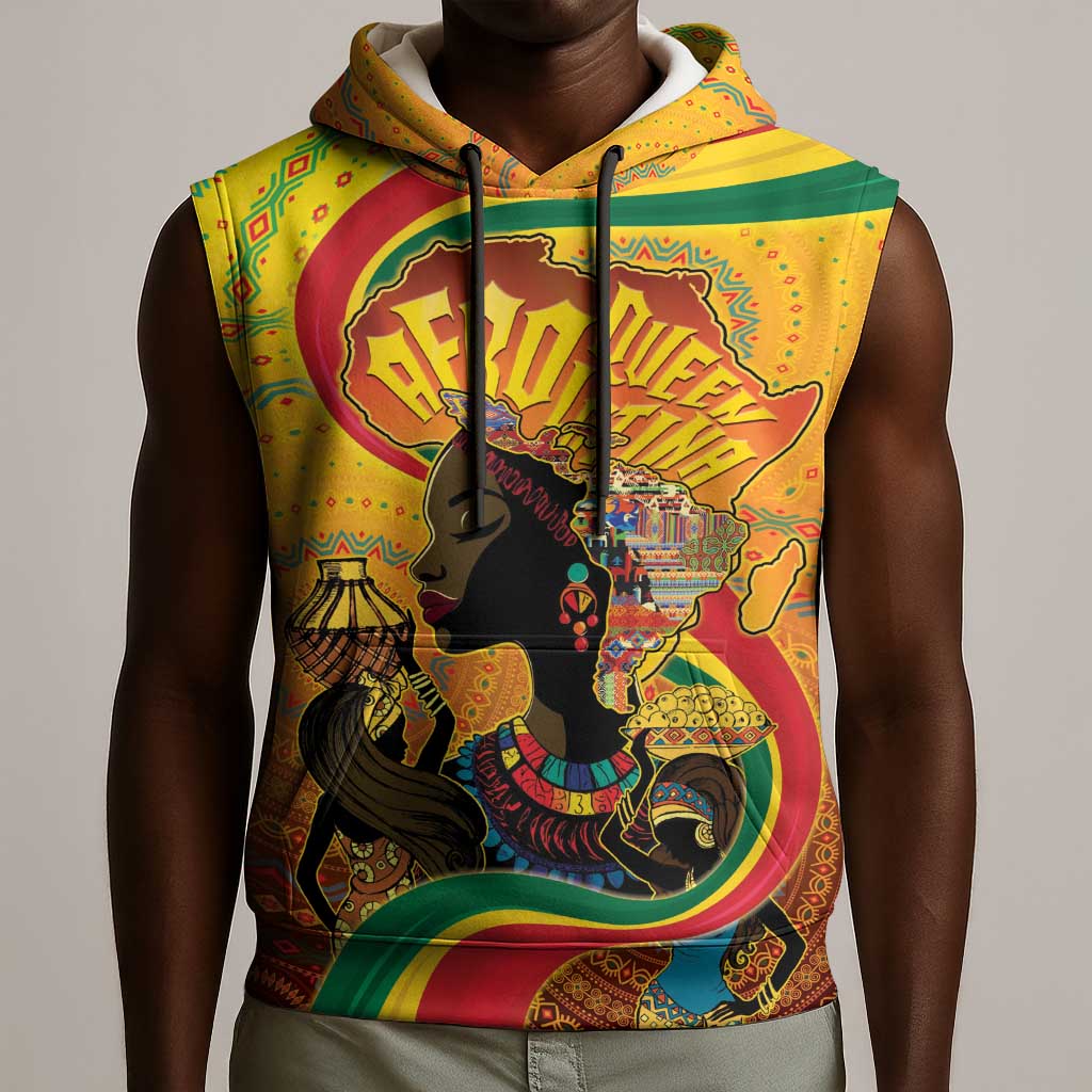 Afro Latina Queen Sleeveless Hoodie The Beauty Of Black Women - African Pride