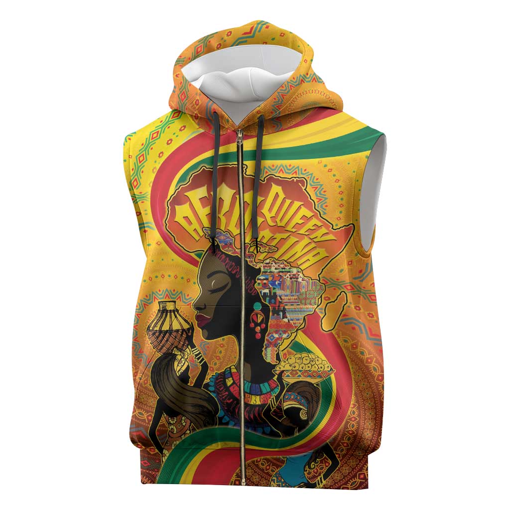 Afro Latina Queen Sleeveless Zip Hoodie The Beauty Of Black Women - African Pride