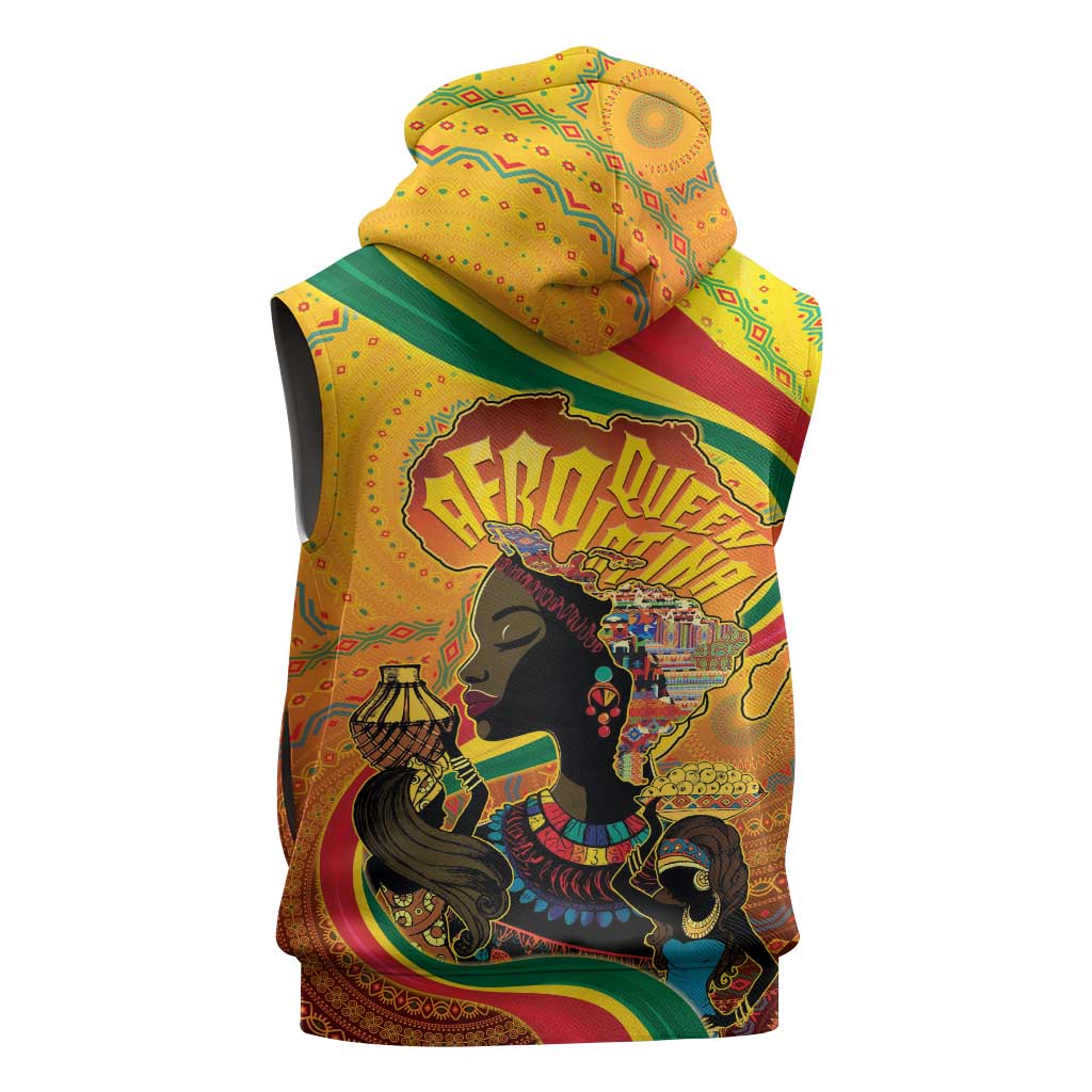Afro Latina Queen Sleeveless Zip Hoodie The Beauty Of Black Women - African Pride