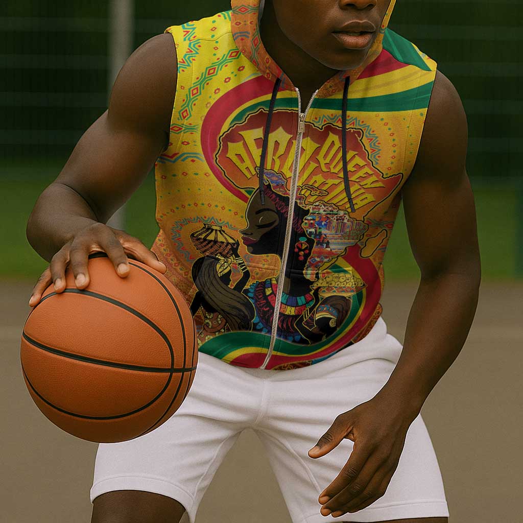 Afro Latina Queen Sleeveless Zip Hoodie The Beauty Of Black Women - African Pride