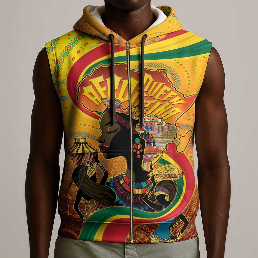 Afro Latina Queen Sleeveless Zip Hoodie The Beauty Of Black Women - African Pride